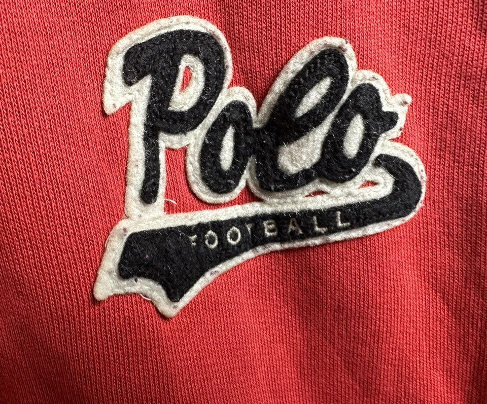 VTG Ralph Lauren Polo Men’s Football Patch Zip Up Red Hoodie Sweatshirt Size 3XB - Image 4 of 4