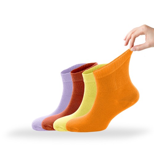 Zemy® Women Diabetic Ankle Socks 6-Pair Bamboo Material Durable Seamless Toe - Picture 92 of 105