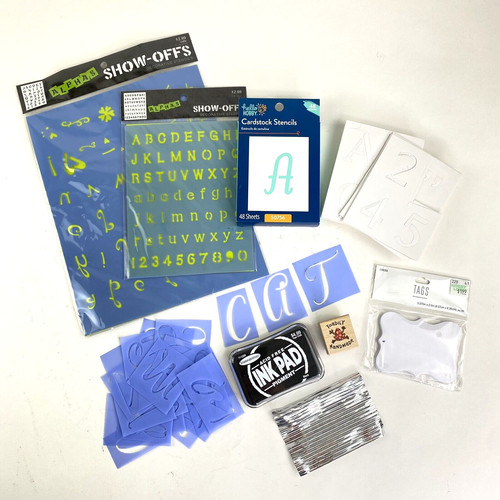 Stencils New/Used Mixed Lot Of Alphabet Letters Numbers Stamper/Ink Tags