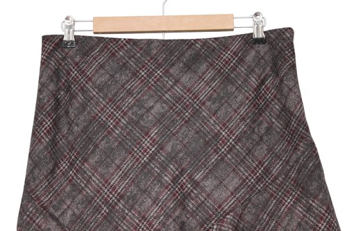 NWT Express Skirt Size 10 Y2K Wool Blend Plaid Dark Academia Ruffle Lace Grunge - Picture 2 of 13