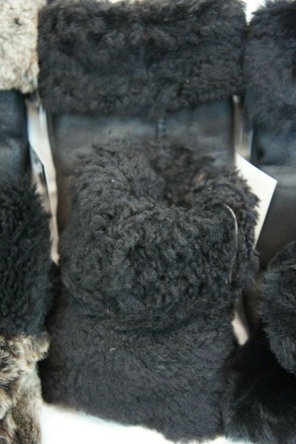 REAL GENUINE SHEEPSKIN SHEARLING LEATHER MITTENS UNISEX Fur Winter 3 COLOR S-2XL - Picture 8 of 13