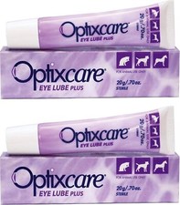 OptixCare Pet Eye Lube Plus  Hyaluron 20g for Dogs, Cats  Horses 2-Pack 