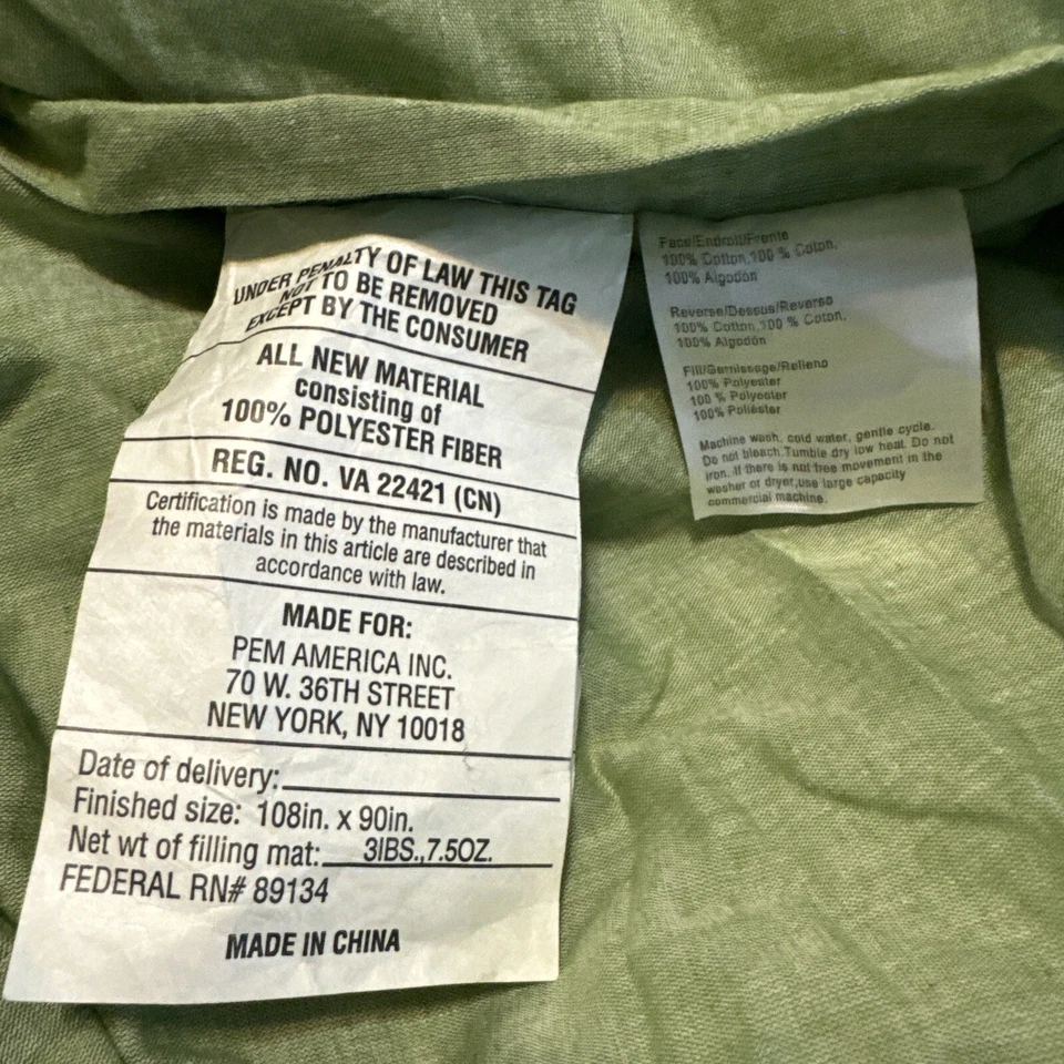 Edredón PEM AMERICA Cal King 108 x 90 algodón poliéster verde jaspeado lavable Foto 2 de 4