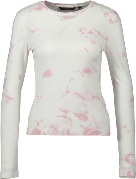Neu! Damen Langarm T-Shirt Von Vero Moda Gr. Xs Batik Weiß Pink-image