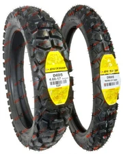 DUNLOP D605 90/90-21 4.60-17 Front Rear Tire Set KLR 650 Dual Sport Tires DOT