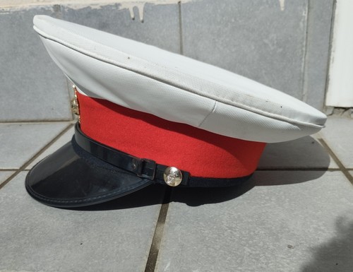 *NAMED* & Issued Royal Marines White Peaked Hat Size 55 - Picture 3 of 9