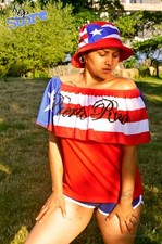 Puerto Rico Flag-Designed Top Blouse for Women