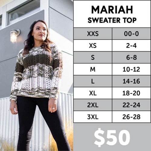 LuLaRoe Mariah Sweater Top ~ XS ~ Olive 