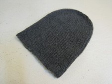 Handcrafted Beanie Dark Gray Slouchy 100% Merino Adult