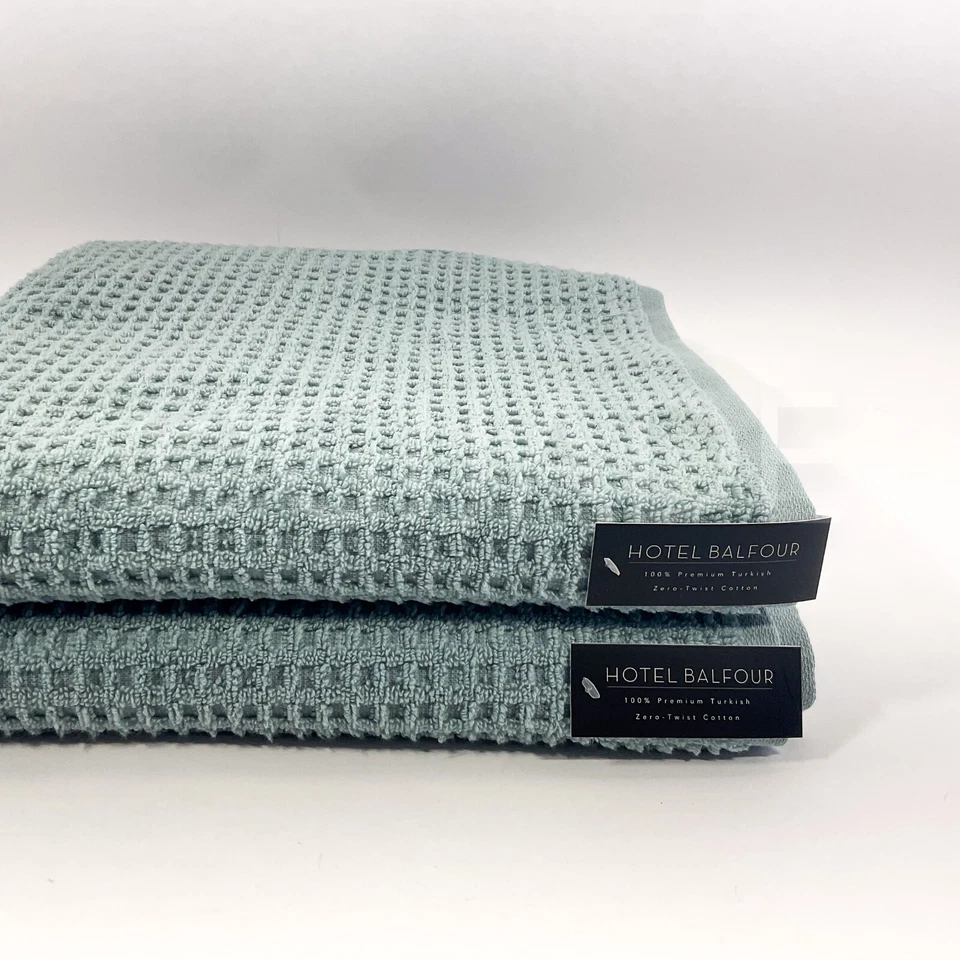 Toallas de baño suaves Hotel Balfour 100 % algodón 2 piezas hechas en azul pavo nuevas Foto 3 de 4