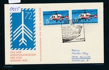 64045) GDR, Weimar Day of Aerophilatelists 1972, So-Kte MeF Helicopter!!