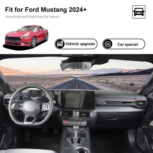 Dashboard Vent Air Outlet Cover Kit For Ford Mustang 2024 Carbon Fiber Print USA - Picture 10 of 17