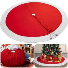 85 Inch Extra Large Red Christmas Tree Skirt-Double Sided Christmas Tree Skir...