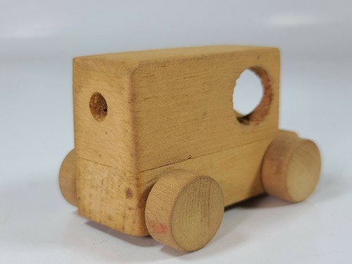 Vintage Wood Delivery Van Truck Toy 3.25" Wood - Picture 5 of 9