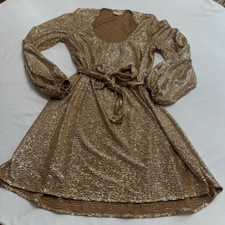 Show Me Your MuMu Confetti Liv Gold Mini Dress Size Medium