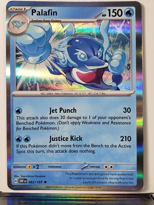 HOLO Palafin 062/197 NM / M - Obsidian Flames Scarlet Violet Pokemon Card
