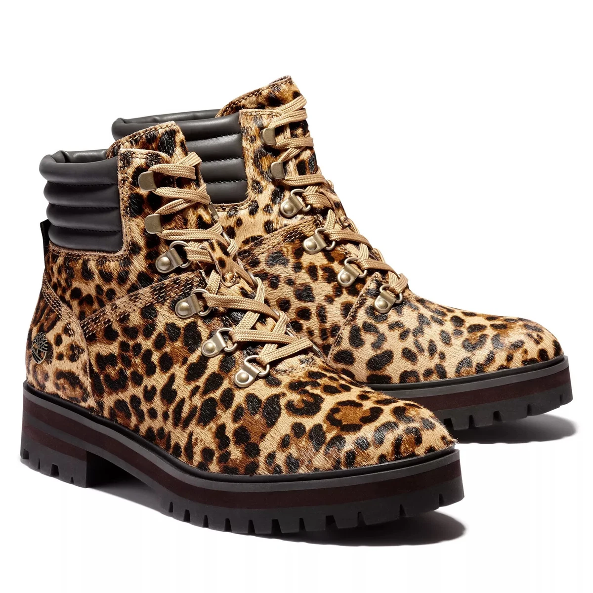 Timberland London Hiker Boots Women s Shoes Size 7 Brown Leopard Print NWB