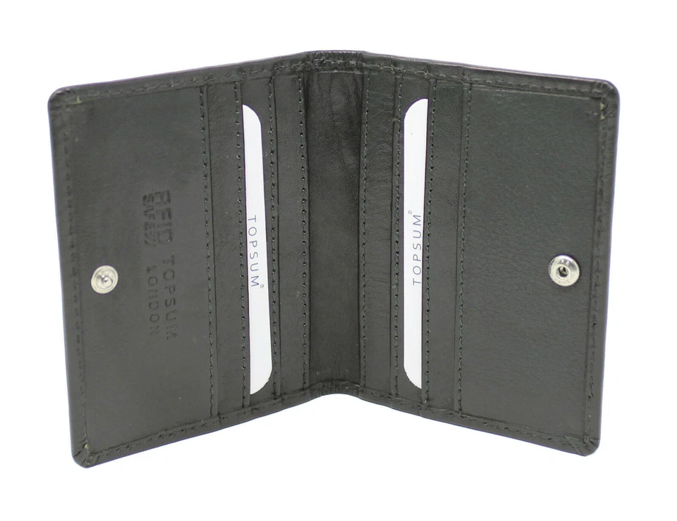  RFID Blocking Ultra Slim Minimalist Leather Wallet Mini Card Case UK 4022 Black - Bild 3 von 4