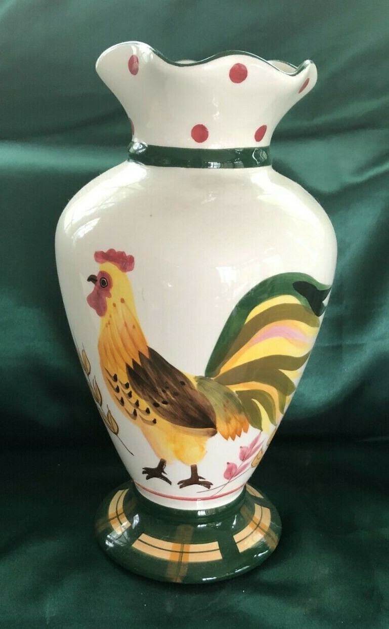 GANZ CERAMIC BELLA CASA VASE ROOSTER eBay