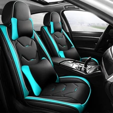 11pcs Universal Leather Car Seat Cover Cushion 5 Seat Full Surrounded w/ Pillows
