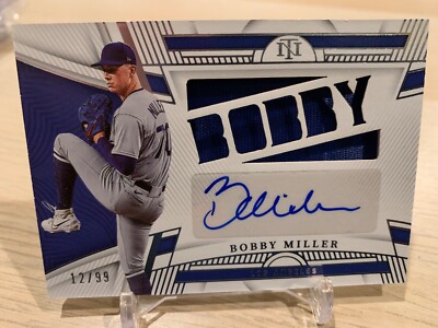 2023 National Treasures patch auto BOBBY MILLER #ed 12/99! Los Angeles Dodgers