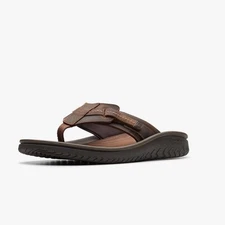 Men's Clarks Wesley Sun Flip-Flop Beeswax Leather