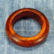 Domed Hardwood Ring Made from Briarwood - Size 7.5 US 
