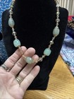 Stunning Genuine Green Aventurine with Crystal Necklace & Pierced Earrings — photo 2