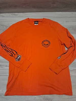 harley davidson longsleeve shirt Large rommel delmarva seaford Delaware Orange
