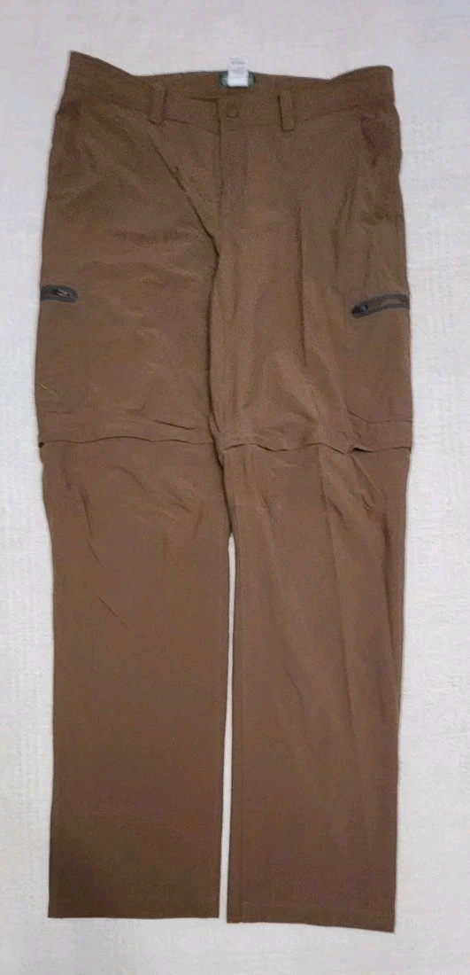 LL Bean Pants Mens 36x34 (Tagged 36x36) Convertible Cargo Hiking Gorpcore Tan