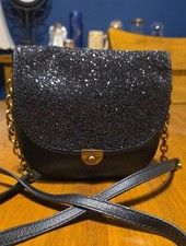 Fossil Black Glitter •Flap Crossbody with 1 Gold-Tone Hardware