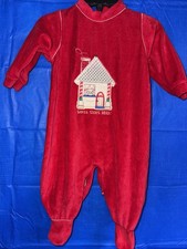 Vintage Carter  s Baby 3-6 Months Red Christmas Holiday Sleeper One Piece 386