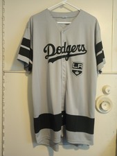 2018 SGA Los Angeles Dodgers x LA Kings Grey Baseball Jersey Mens L Large 