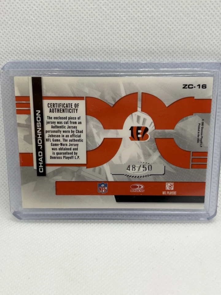 2007 Donruss Elite - Zoning Commission Chad Johnson #ZC-16  /50 (MEM) - Image 2 of 2