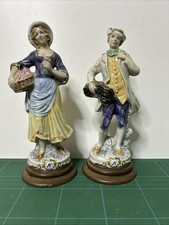 Coppia statuine in ceramica Capodimonte  H cm20