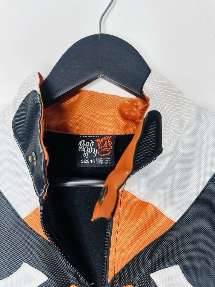 Chaqueta vintage Bad Boy Y2K naranja y negra talla 14 Foto 2 de 4