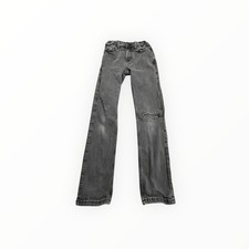 Abercrombie Kids Jeans Unisex 9/10 Long Black Straight Leg Faded Denim Pants