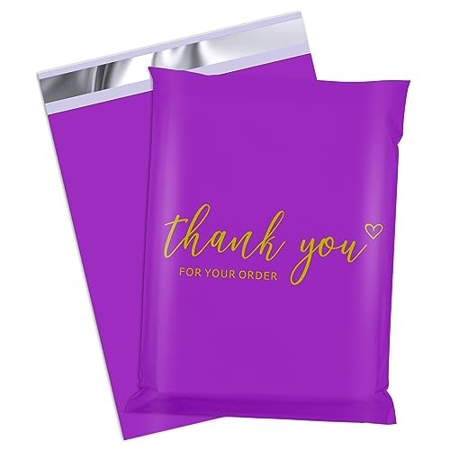 10x13 Poly Mailer Envelopes 25 Pack Shipping 10x13 Inch 25Pcs Thank You Purple - Afbeelding 2 van 7