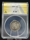 1856 Seated Liberty Quarter ANACS F15 25C Mid-Grade Circulated Silver