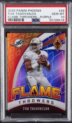 2020 PANINI PHOENIX FLAME THROWERS PURPLE #29 TUA TAGOVAILOA #/149 PSA 10