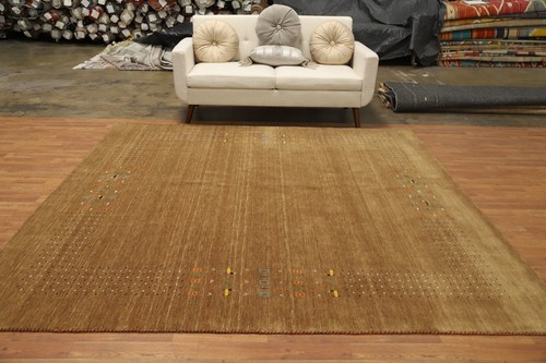 Nomadic Style Handmade Wool Square Area Rug 8x8 ft with Little Animal Characters - 第 3/11 張圖片