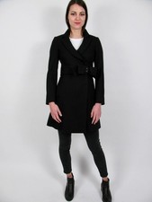 RED VALENTINO BLACK WOOL COAT GORGEOUS BOW BELTED CLASSIC LADIES JACKET-2 US
