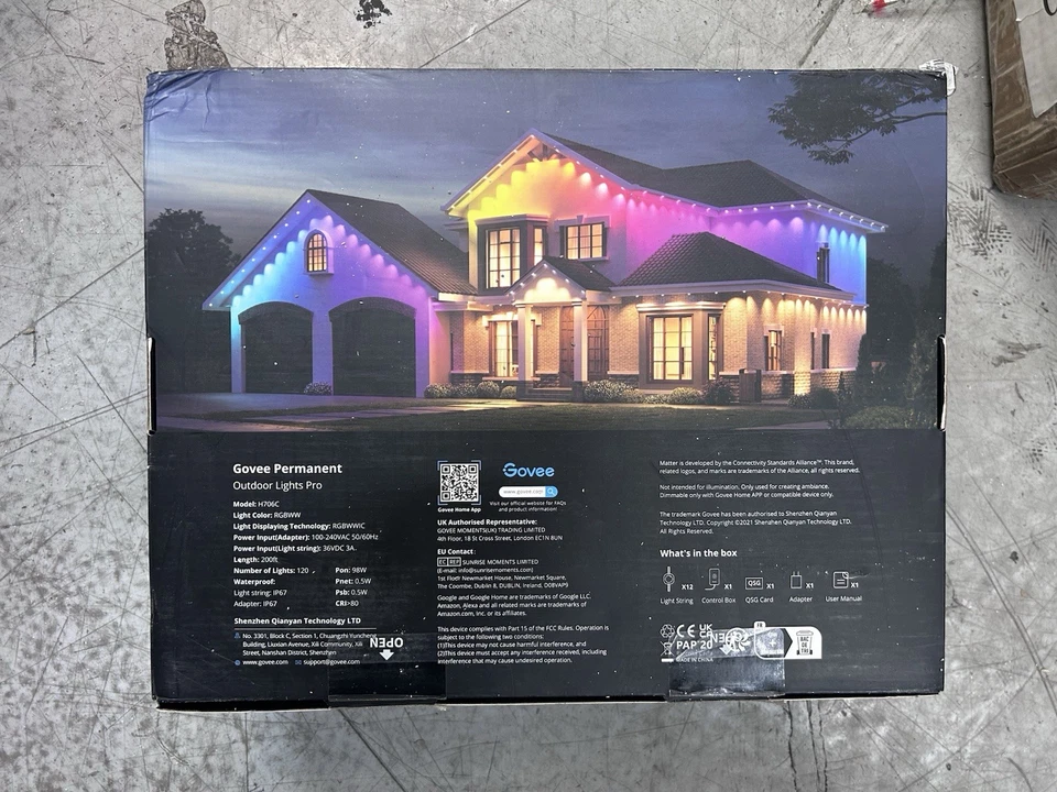 Govee Pro Permanent Outdoor LED Lights, 200ft Range, 120 RGBIC, White - Image 2 of 4