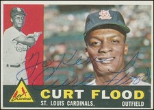 CURT FLOOD - INSCRIBED TRADING/SPORTS CARD SIGNED