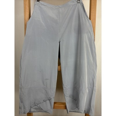 NWT Ever Sassy Parachute Grey Zip Side Elastic Waist Capri Pant #1138 XL