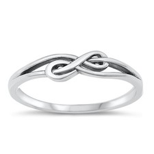 Cute Double Infinity Knot Ring New .925 Sterling Silver Universe Band Sizes 4-10