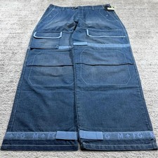 NWT Baggy Leg Y2K 2000s Shuttle Strap Marithe Francois Girbaud Cargo Denim Jeans