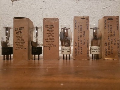 2) TUNGSOL VT67, 2) RCA #30 Tubes, NOS, Tested Good