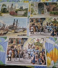 Lot Of 5 VTG 1970 Plastic Place Mats New Orleans Scott Blazek (2 Are The Same)