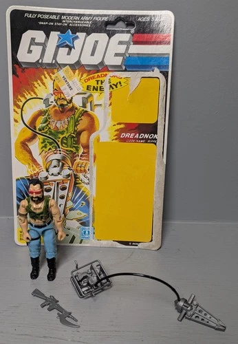 complete vintage Ripper action figure 1985 Hasbro GIJOE with 36 back card